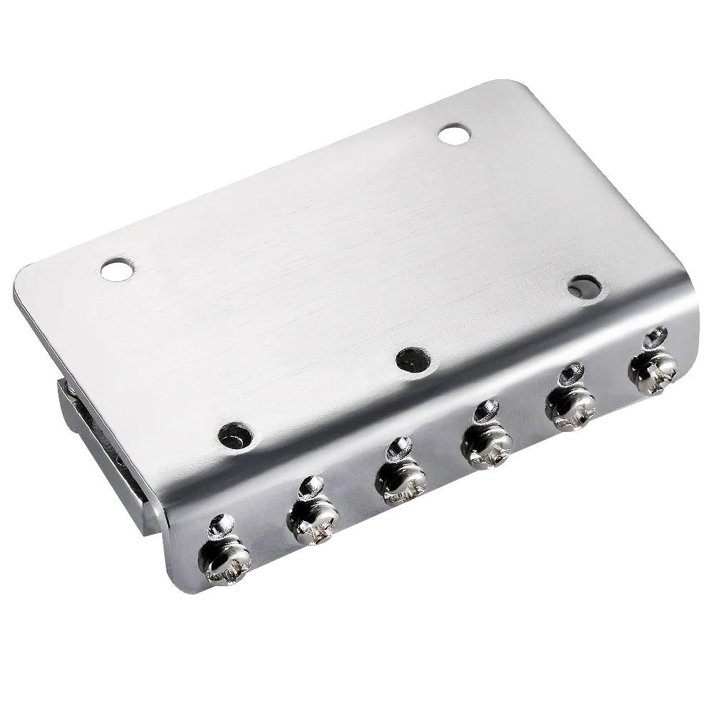 

Aadjustable Silver 6 String Fixed Hard Tail Guitar Bridge Guitar Tailpiece Accessories with Chromeplate for 65mm Electric Guitar