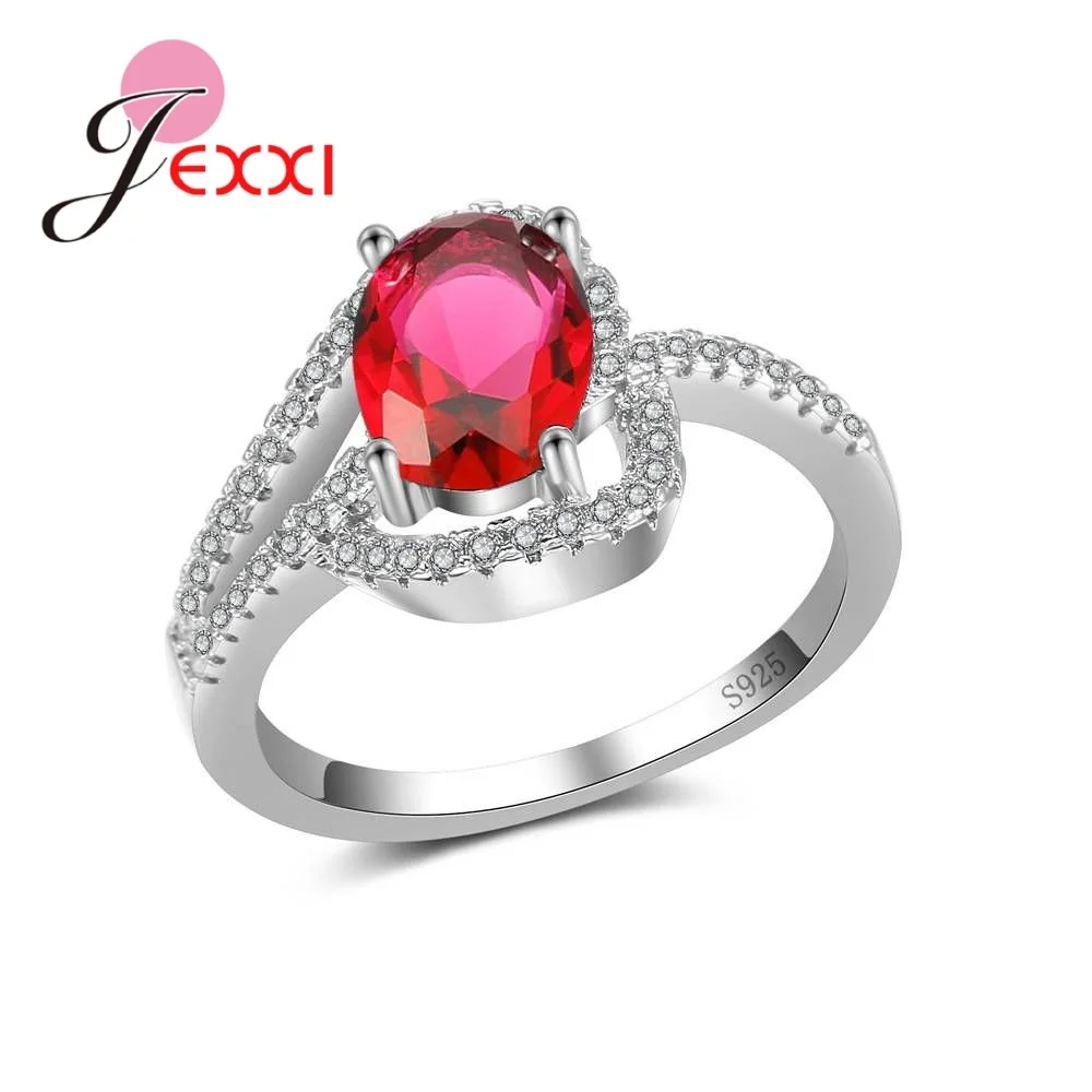 

Роскошные новые 925 пробы серебряные Модные женские обручальные кольца с большим овальным блестящим кубическим цирконием