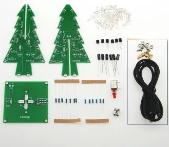 5 шт./лот DIY 3D Xmas Tree электронный набор для пайки 7 цветов мигающий LED научный