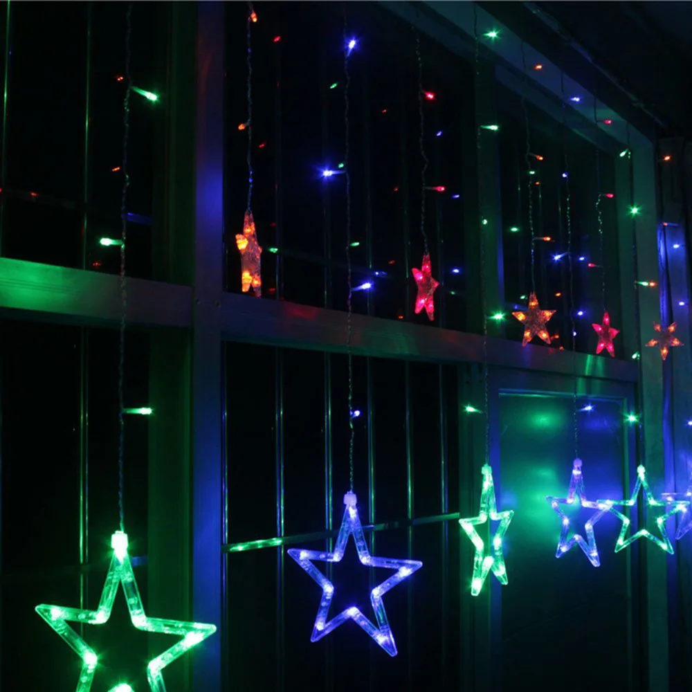 AC 220V 10W 2M Romantic Flashing LED String Light Christmas Decoration Star Curtain Pink/Purple/Red/RGB | Лампы и освещение