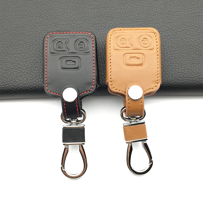 

100% Top layer leather Keyboard cover For Ford Transit MK6 Connect 2000-2006 / For Ford Raptor Pickup Holder 3 Buttons Key Shell