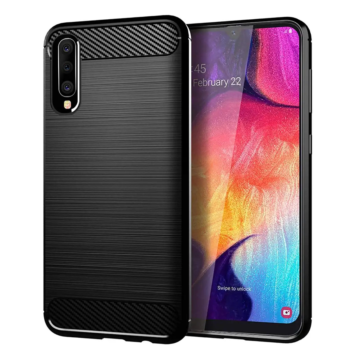 Silicone Case Cover Soft Carbon Fiber for Samsung Galaxy A10 A20 A30 A40 A50 A70 Phone M10 M20 M30 | Мобильные телефоны и