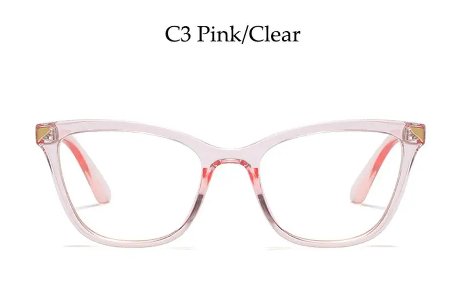 c3 pink clear Сексуальная оправа для очков, женские очки, компьютерная близорукость, оптическая оправа для женщин, винтажные женские очки, прозрачные линзы, оправа для женщин - Цвет оправы: c3 pink clear