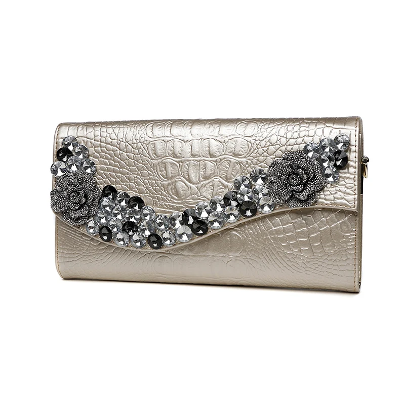 Вечерние сумочки со стразами и узором под Крокодила клатч вечерние сумки сумка