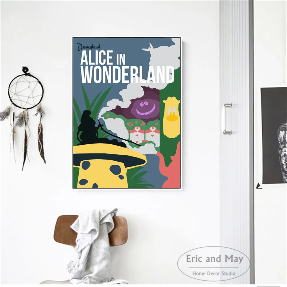 1 Alice in Wonderland минималистичные плакаты и принты, настенная живопись на холсте для гостиной, украшение для дома, без рамы, Quadro - Цвет: 1