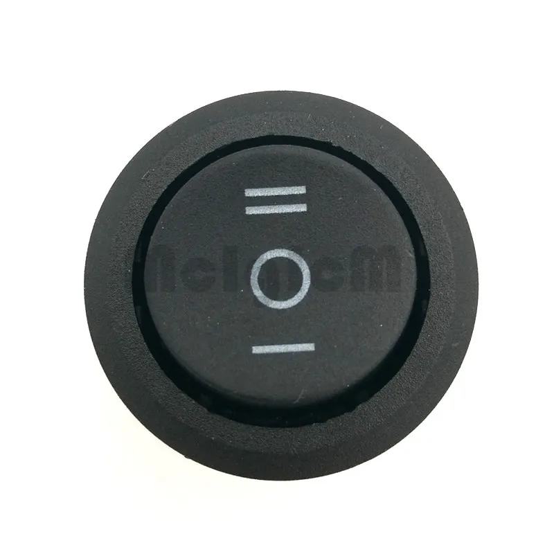 200pcs Round Boat Rocker Switch 6A 250V AC / 10A 125V ON/OFF 20mm Diameter Snap in Black 3 Pin Way Switches position | Обустройство