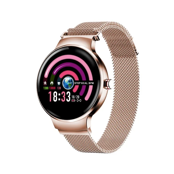 Rose Gold MAFAM H5, женские Смарт-часы, кровяное давление, пульсометр, фитнес-трекер, IP67, водонепроницаемые, Fanshion, спортивные Смарт-часы - Цвет: Rose Gold