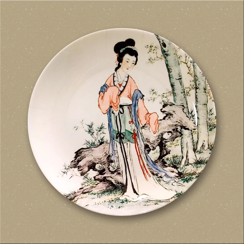 10 дюймов китайский стиль ручная роспись винтажная Красивая тарелка украшение на