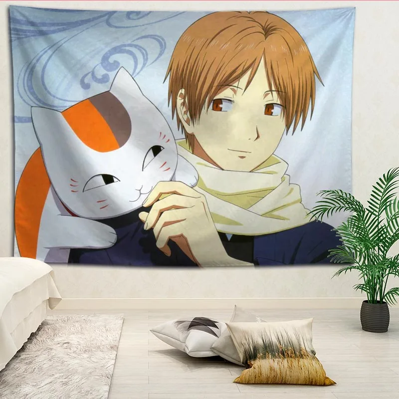 

Custom Natsume Yuujinchou Printed Tapestries Beach Towel Yoga Mat Blanket Wall decoration Boho Decor Tapestry More Size