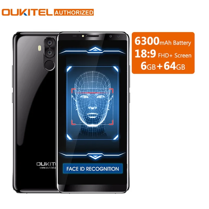 Отремонтированный Oukitel K6 6 0 ''Face ID ГБ Оперативная память 64 Гб Встроенная MTK6763 Octa