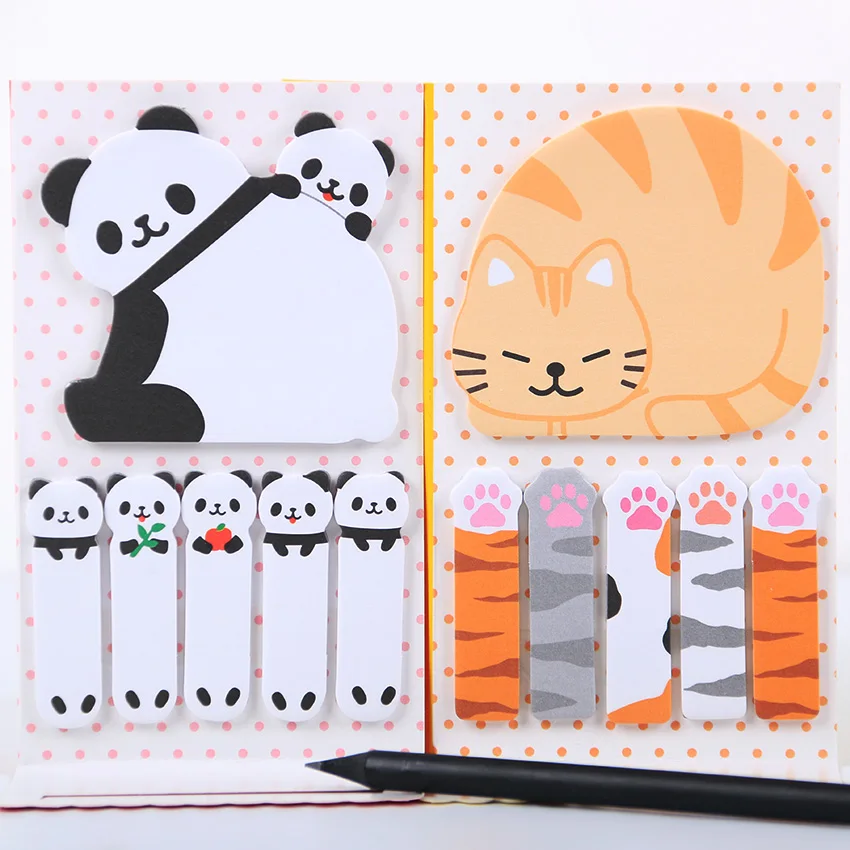 1 предмет Kawaii Творческий Скрапбукинг животное кошка наклейка с пандой Закладка для книги флажки для вкладок Memo книжные маркеры бумаги для заметок на клейкой основе канцелярские принадлежности
