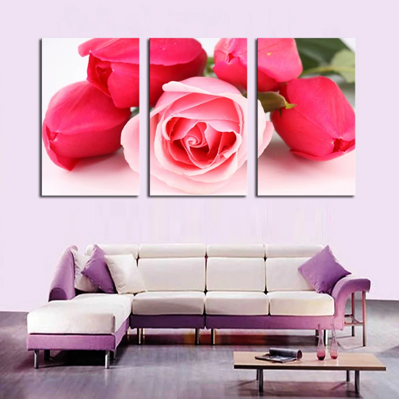 3 шт. Бесплатная доставка Дешевая современная настенная краска красные розы