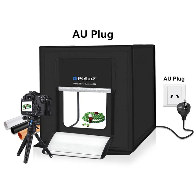 AU Plug Фотография СВЕТОДИОДНЫЙ световой короб фотостудия коробка люсис привело свет мягкая коробка освещение студия съёмка палатка комплект Студия фото лайтрум - Цвет: AU Plug