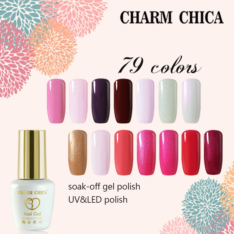 CHARM CHICA УФ гель лак для ногтей 6 мл телесного цвета Розовый Белый Черный Soak Off