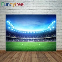 funnytree football field indoor stadium shining backdrop green grassland decoration photocall for a photo shoot studio funds