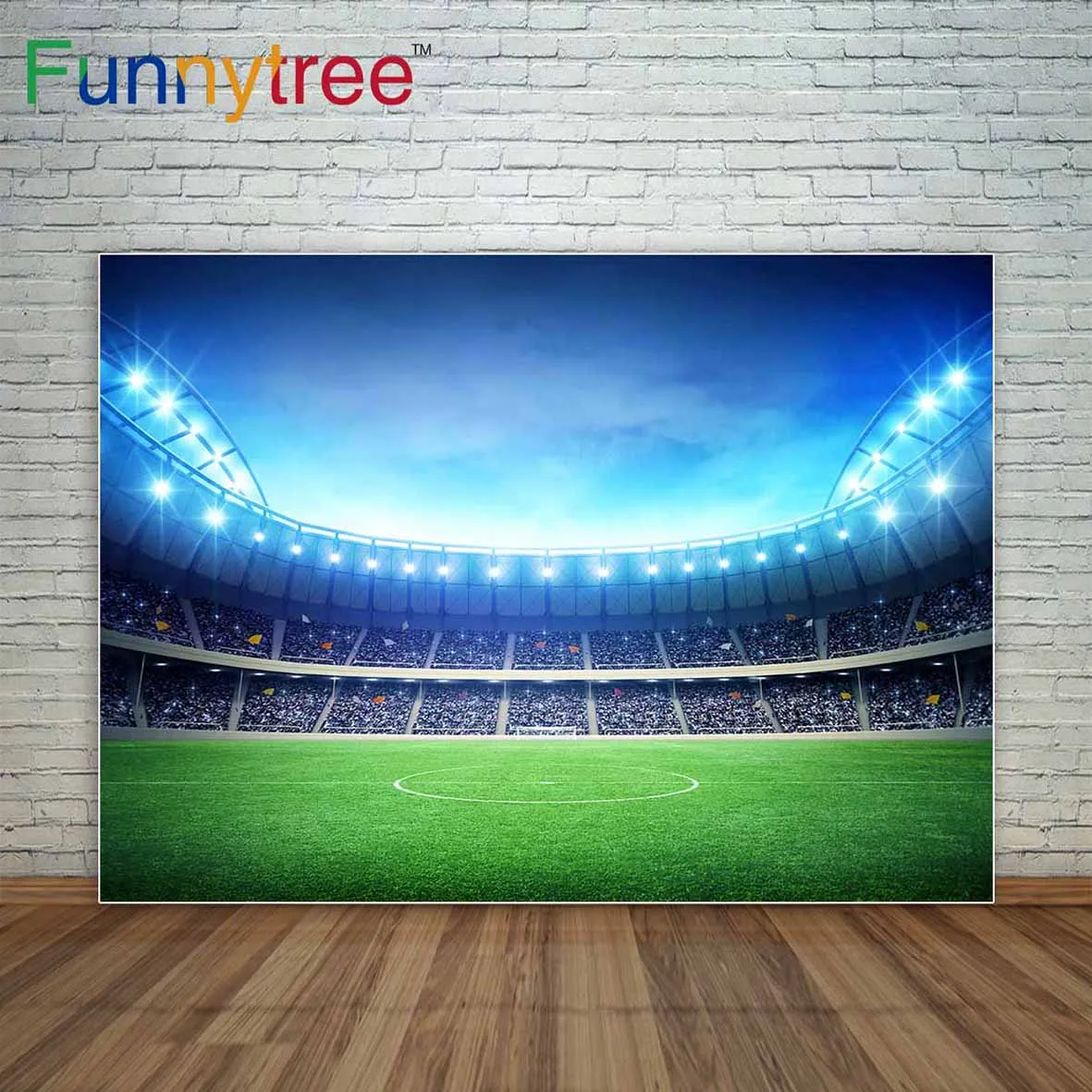 Фон Funnytree для студийной фотосъемки с изображением футбольного поля крытого
