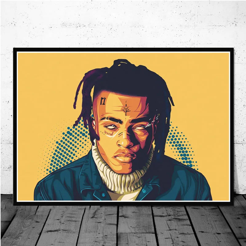 Плакатный принт Nipsey Hussle J Cole 2Pac Tupac Rapper поп-звезды картина в стиле комикса настенные художественные картинки для гостиной домашний декор - Цвет: Светло-желтый