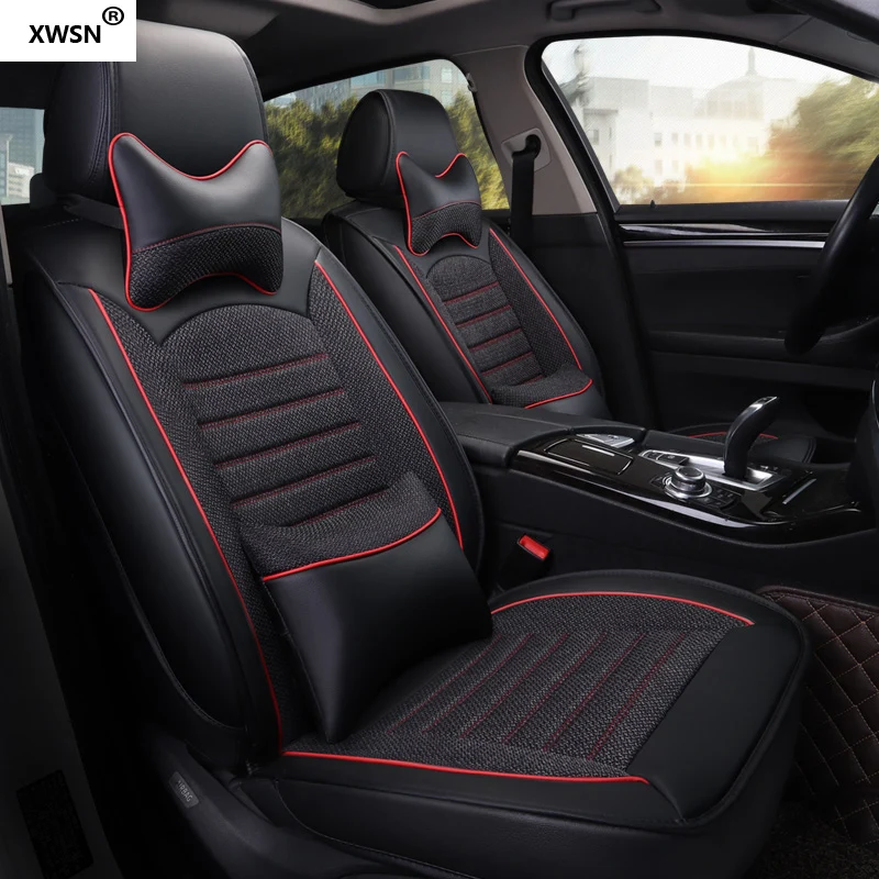 

pu leather linen car seat cover for hyundai getz solaris Elantra Tucson veloster creta i20 i30 ix35 i40 Car accessories