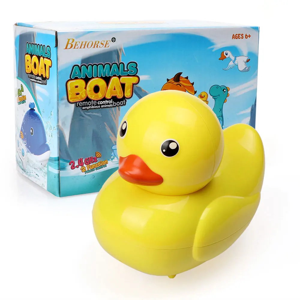 Yellow Duck 2,4 г беспроводной амфибия RC лодка мини игрушки модельки животных водный катер с оригинальной упаковкой для детей подарки на день рождения - Цвет: Yellow Duck