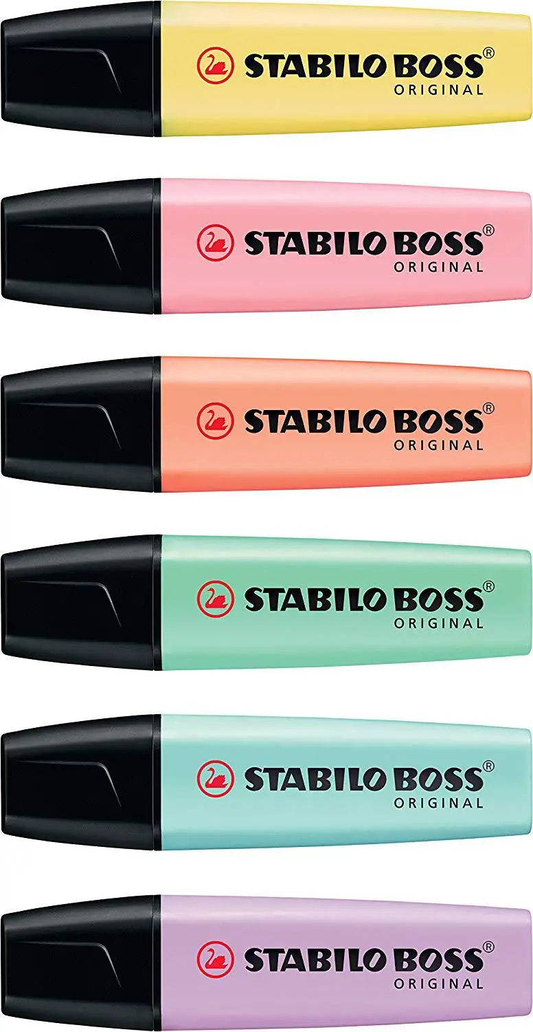 STABILO Macaron BOSS, маркер, 6 цветов, производитель, ручка для офиса, студентов, принадлежности, ручка для письма, рисования, школьные, стационарные