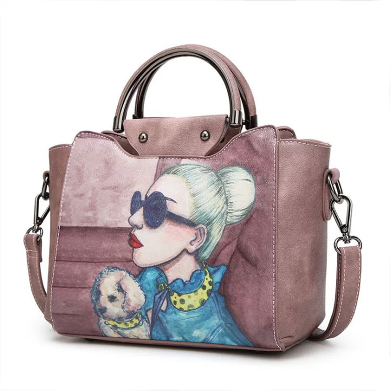 Женская сумка тоут из высококачественной искусственной кожи с принтом 2018|bolsa