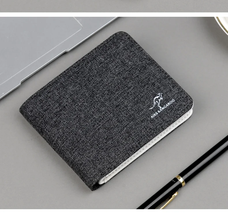 Aiks Kangaroo, новинка, Ретро стиль, мужские кошельки из нейлоновой ткани, мужской кошелек, модные держатели для карт, маленький кошелек на молнии, дизайн, много карманов