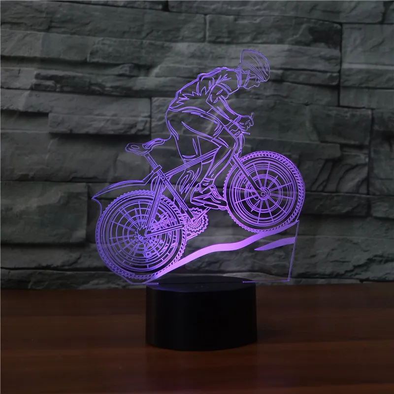 Новая настольная 3d лампа MMTSUN светодиодный ночник для мотокросса велосипеда с USB 7