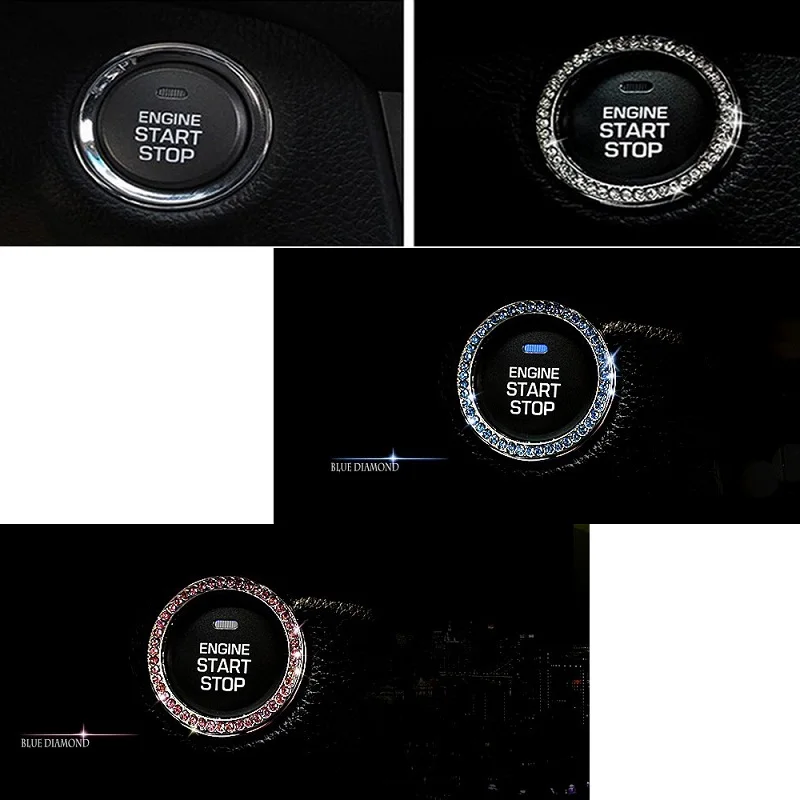 Bling автомобильные аксессуары для авто старт Кнопка зажигания двигателя ключ и