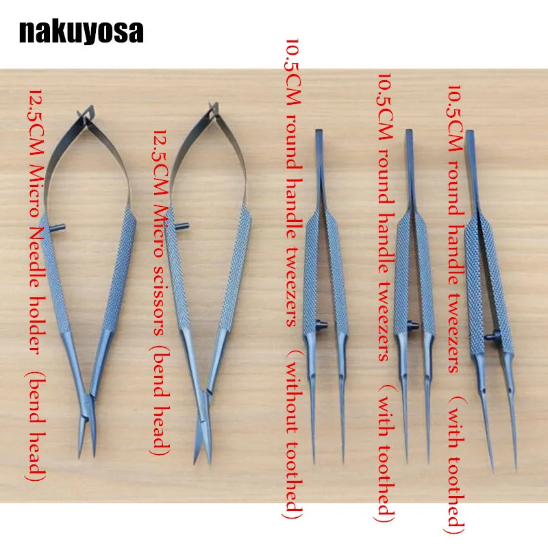 5 шт./компл. офтальмологические микрохирургические инструменты 12 см ножницы +