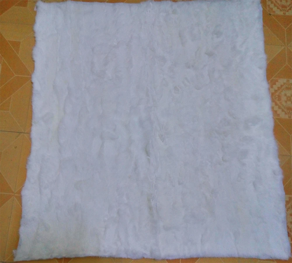 値段 Oflba自然なウサギの毛皮カーペット敷物暖かいパッチワーク本物のウサギの毛皮ブランケット冬の寝室のカスタマイズされたソフト