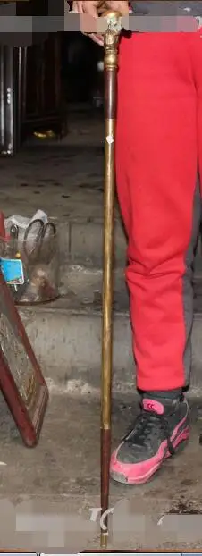 Дедушка на удачу в старинном фольклорном стиле 89 см Китай латунный человеческий