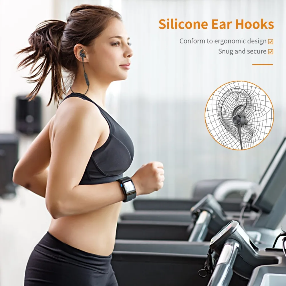 Беспроводные наушники Doosl Bluetooth 4 2 Snug Fit Sports Bulit in Mic (7 часов воспроизведения