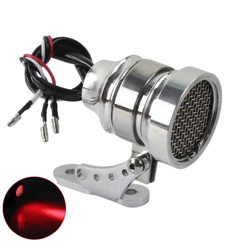 

Polish Mesh Grill Tail Stop Light Brat Style for Honda Harley Kawasaki Yamaha Suzuki Cafe Racer CB Bobber Brake Lamp Taillight