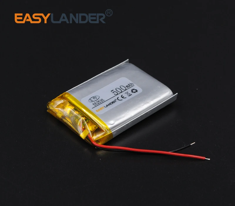 

5,5x25x35 мм 3,7 V 500mAh литий-полимерный литий-ионный аккумулятор для bluetooth Mp3 Mp4 PAD DVD DIY электронная книга Vedio игровые игрушки 552535