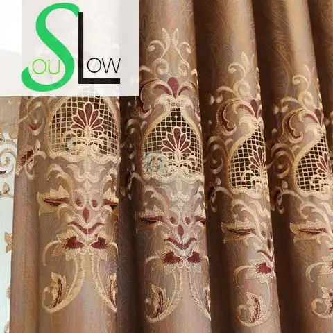 Занавески из синели с вышивкой Slow Soul европейские занавески тюлевые для гостиной
