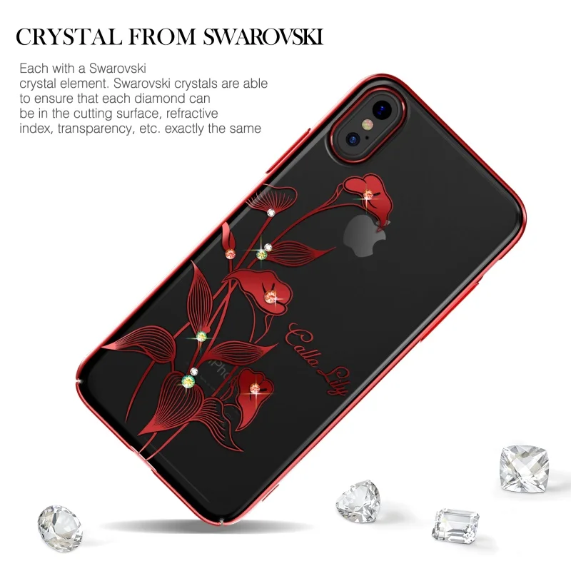 KINGXBAR for Apple iPhone X Case 10 Authorized Crystal Plating PC Hard Phone Cover Shell Fundas Bag |