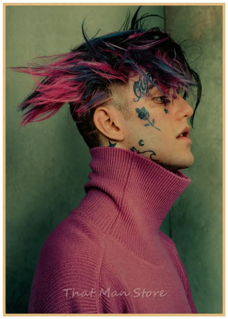 Хип-хоп рэпер Lil Peep плакат наклейки на стену винтажные постеры печать высокого качества для гостиной домашний декор 42*30 см