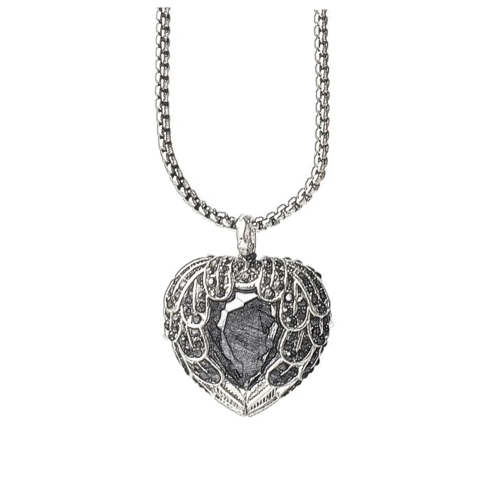

Маффи серебряное ожерелье звенья цепи Pave Wings перо Кристальные ожерелья в виде сердца и кулоны трендовые Подвески женское ожерелье