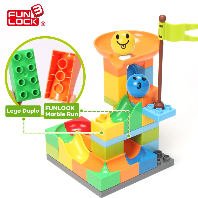 120 шт. Детский конструктор Funlock Duplo|toy building bricks|building bricksmarble race |