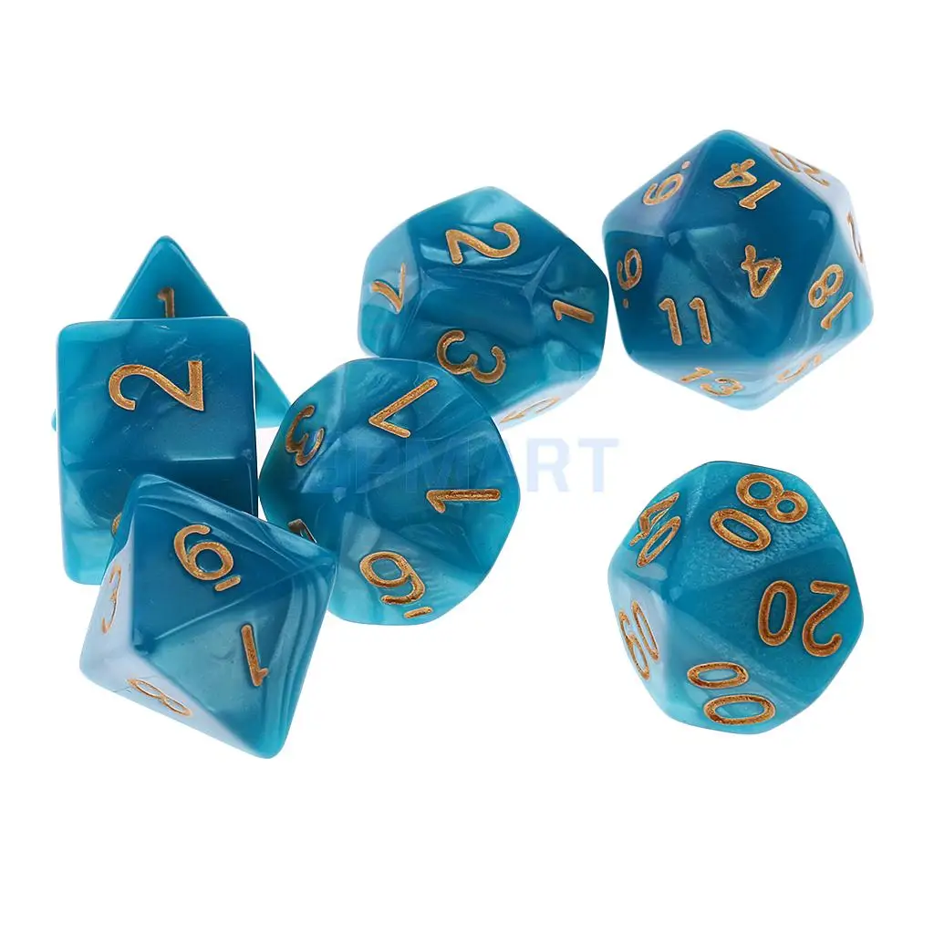 14 шт. многогранные игральные кости D20 D12 D10 D8 D6 D4 16 мм для подземей и Драконов |