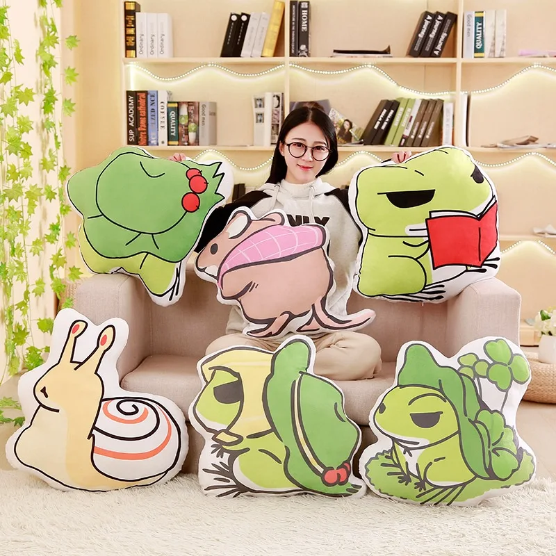 Japan Kawaii Casual Game Plush Pillow Ctue Travel Frog Stuffed Soft Animal Sofa Cushion Boy Toy Dolls for Baby Kid Birthday Gift | Игрушки и