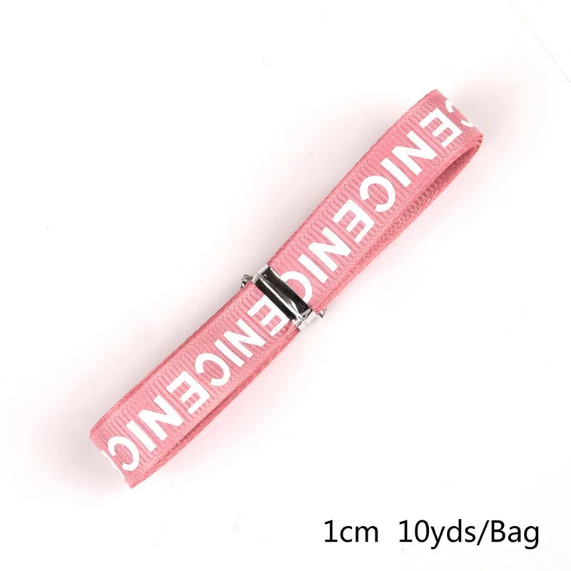 Dark Pink 10 ярдов/партия, лента с принтом "хороший", ширина 10 мм, одноцветная лента с буквенным принтом для лучших фриен, Рождественская подарочная упаковка - Цвет: Dark Pink