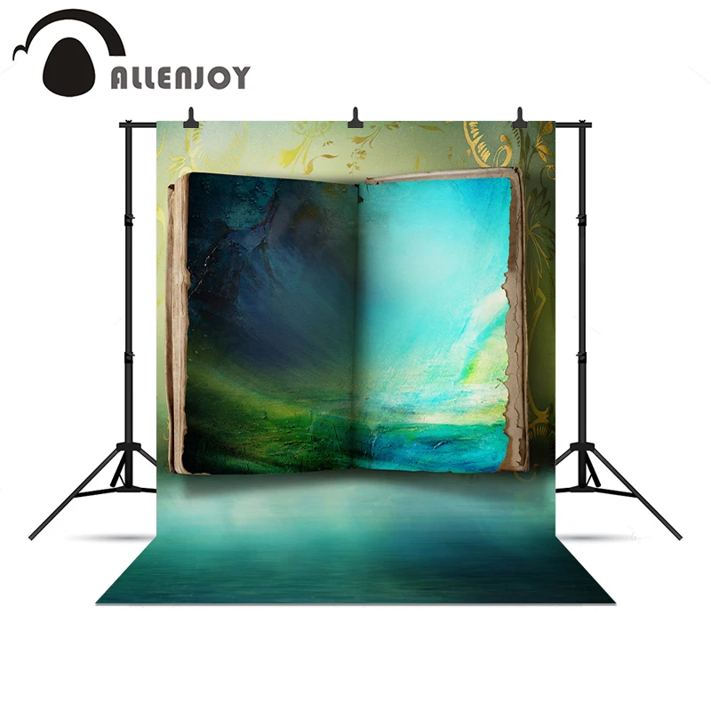 Фон Allenjoy для фотосессии синяя книга таинственная страна чудес масляная живопись