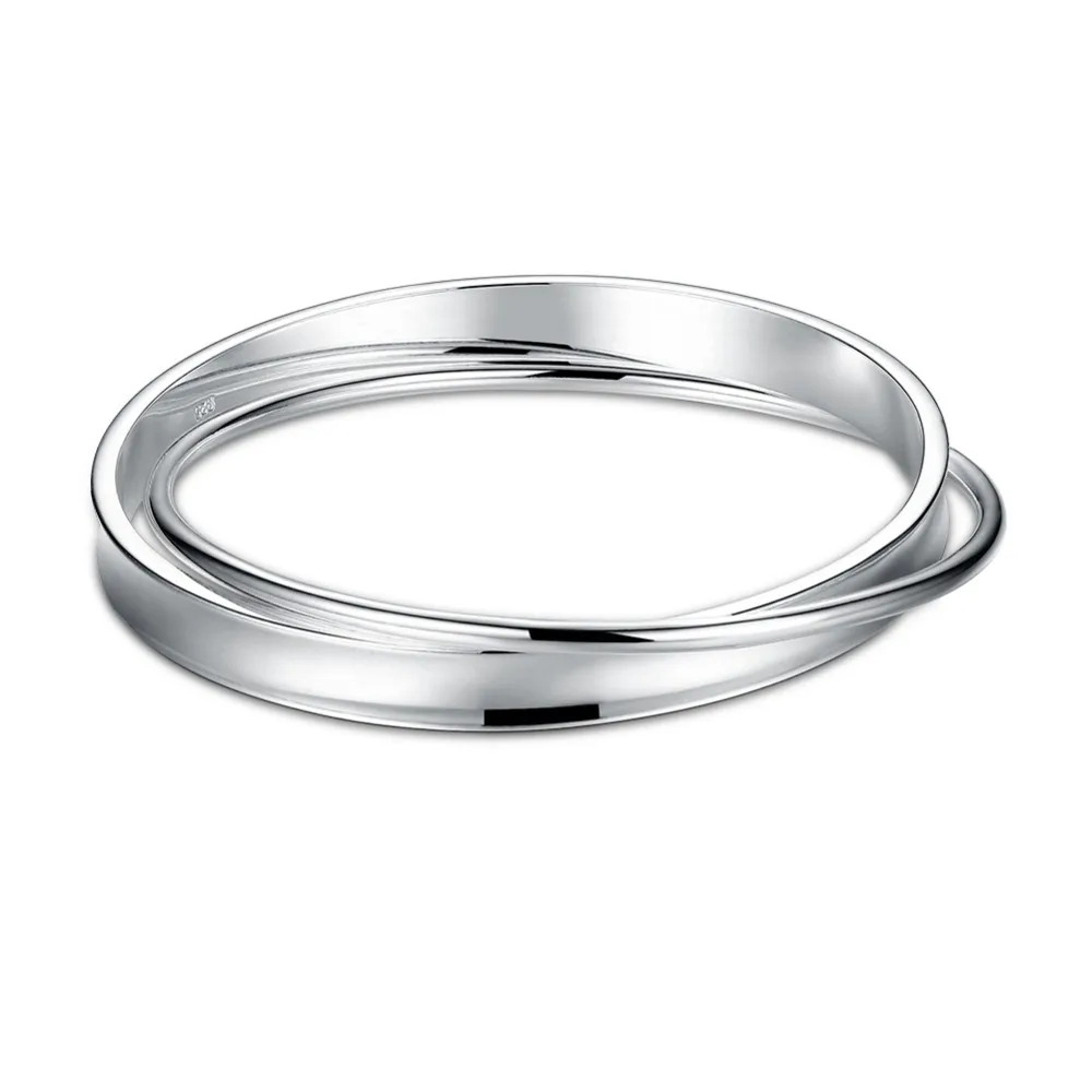 Оригинальные Серебряные браслеты 925 пробы женские блестящие комбинированные