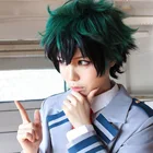 My Hero Academia Boku no Hiro Akademia Izuku Midoriya короткий зеленый черный Омбре термостойкий косплей костюм парик + дорожка + Кепка
