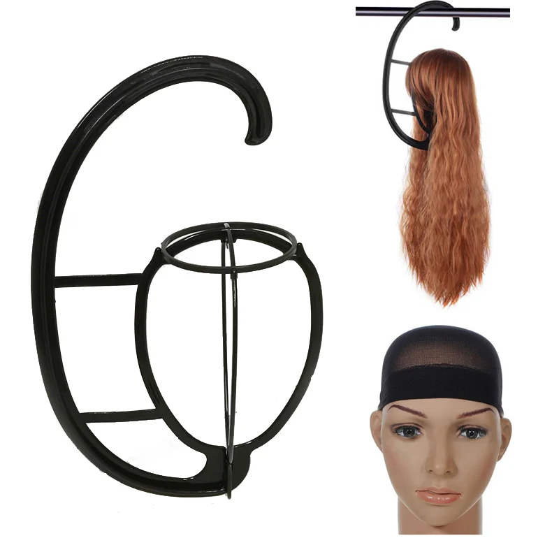 

New 1PCS Portable Hanging Wig Stand Plastic DIY Hats Hanger Por Detachable Display Dryer Holder Tool For Long & Short Wigs Cap