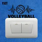 YJZT волейбольный матч спортивный мяч логотип вывеска стены Стикеры дома Наклейка на выключатель в спальню черный 8SS2162