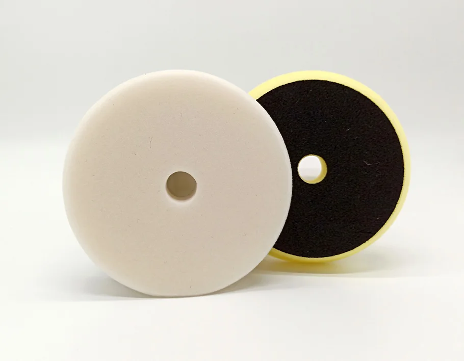 White 1PC Автомобильная полировальная губка 6 дюймов плоский светильник Yellow режущий Поролоновый коврик Rupes стиль Полировка для автомобиля - Цвет: White 1PC