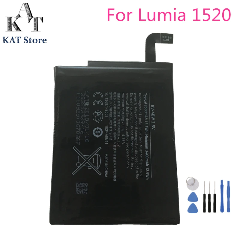 Мобильный телефон Аккумулятор для Nokia Lumia 1520 3500mAh Li Polymer BV 4BW Аккумуляторный
