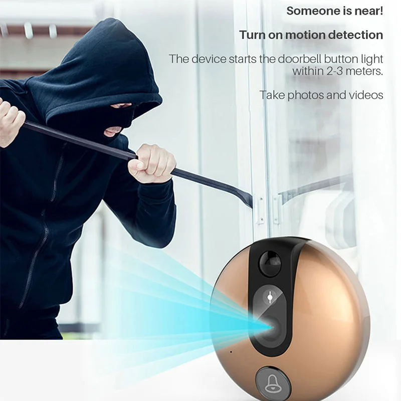 Видео дверной звонок камера 4 3 дюймов цифровой дисплей Дверной с глазком